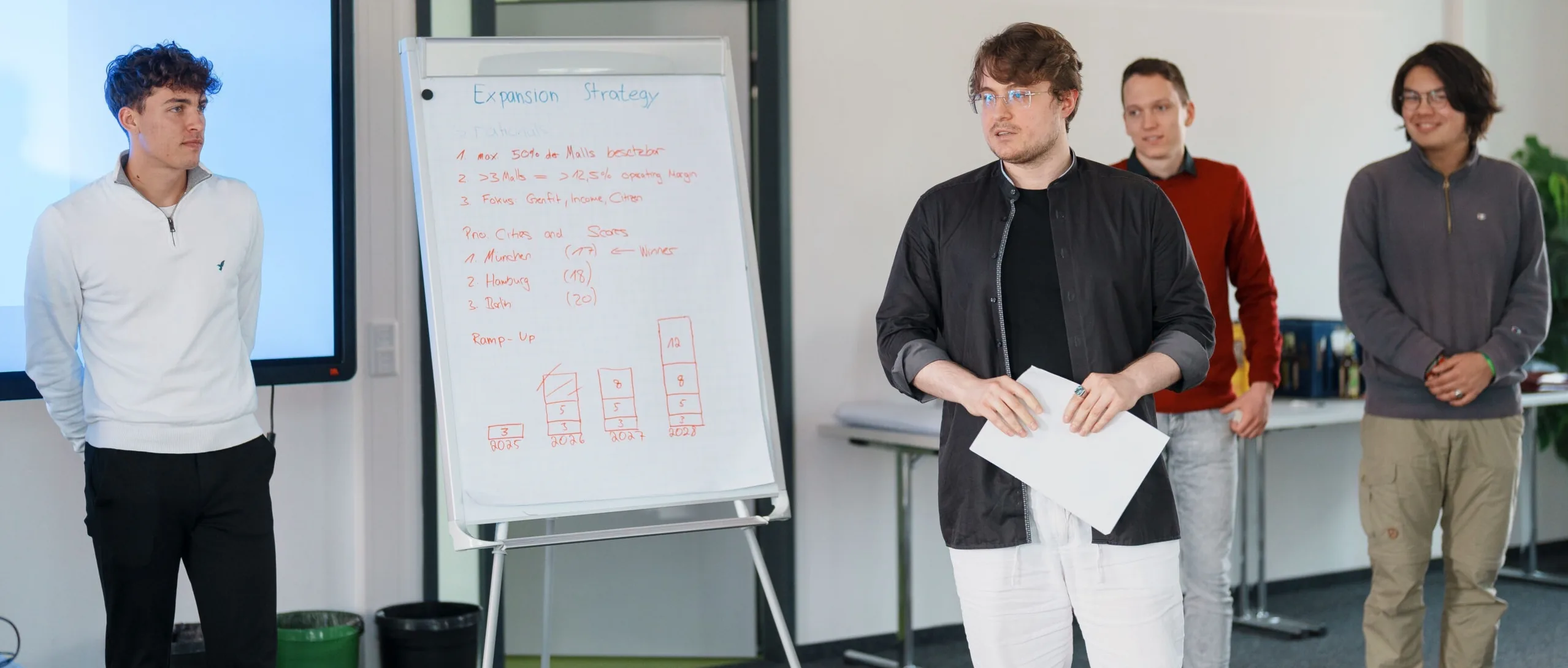 Mitglieder präsentieren beim internen Training